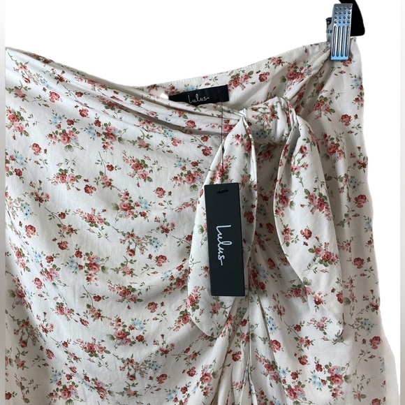Lulu’s A Fling Thing White Floral Print High-Waisted Midi Skirt - Picture 5 of 6